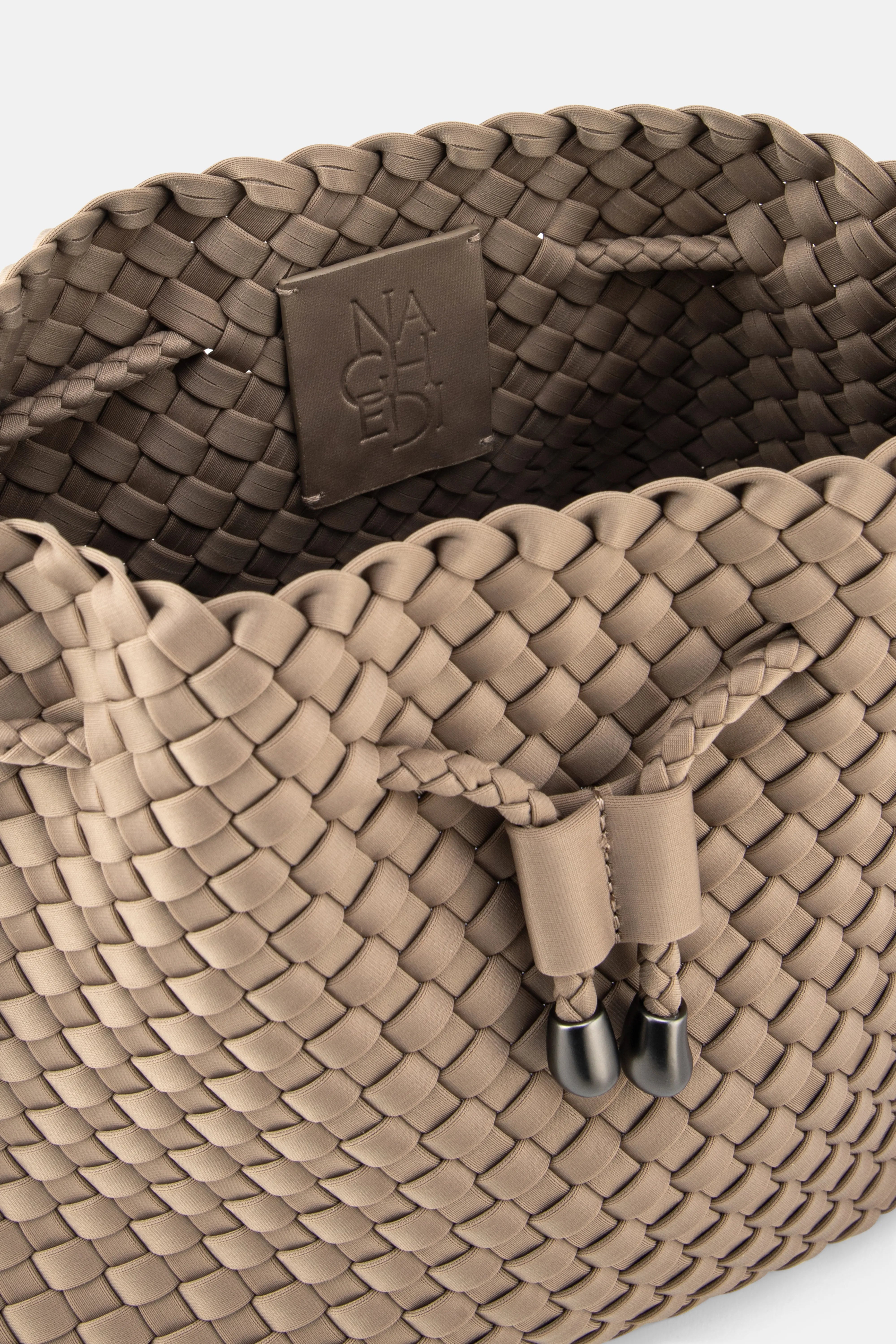 Gramercy Woven Bucket Bag in Beige