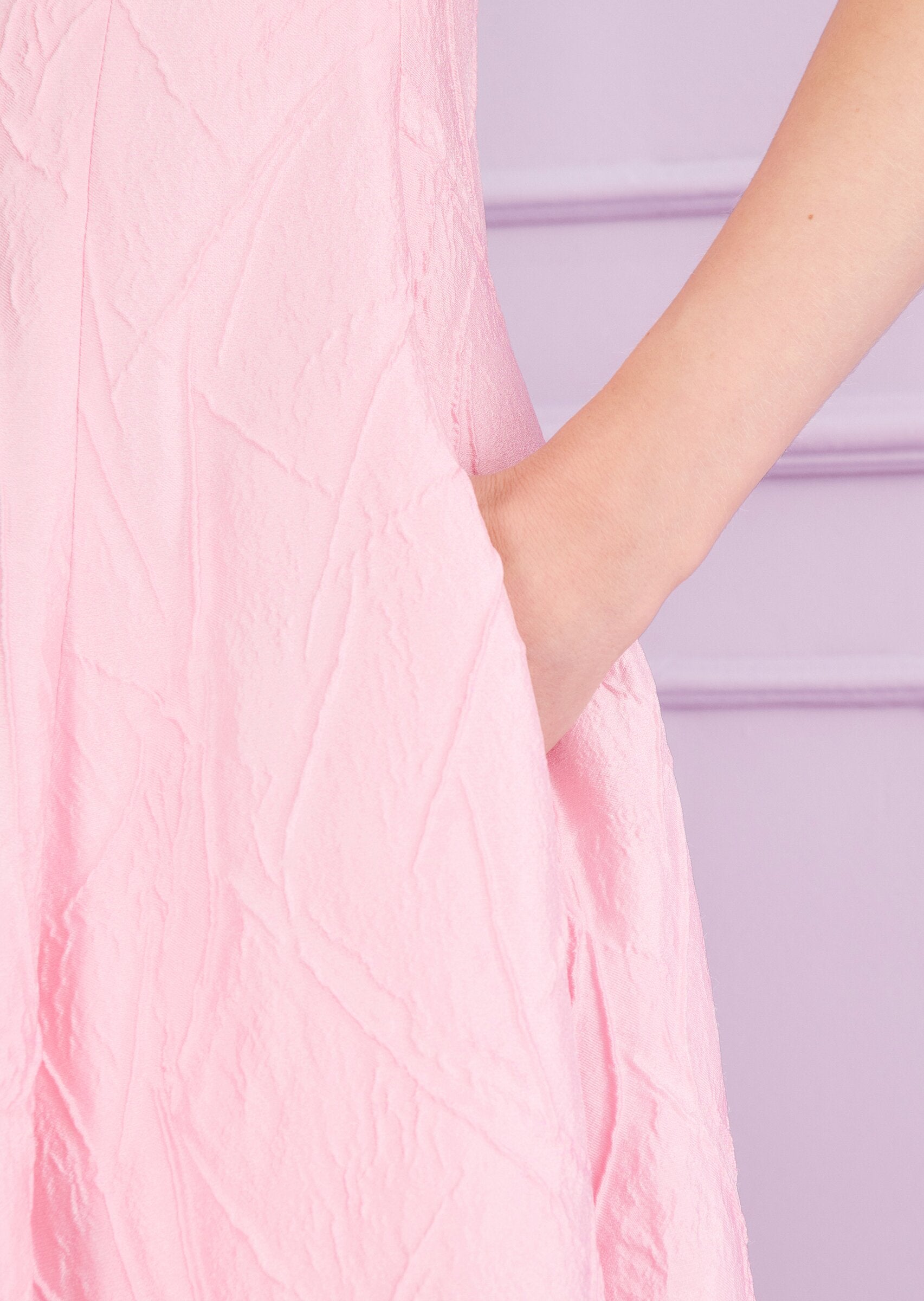 Mikado Jacquard Midi Dress in Pink