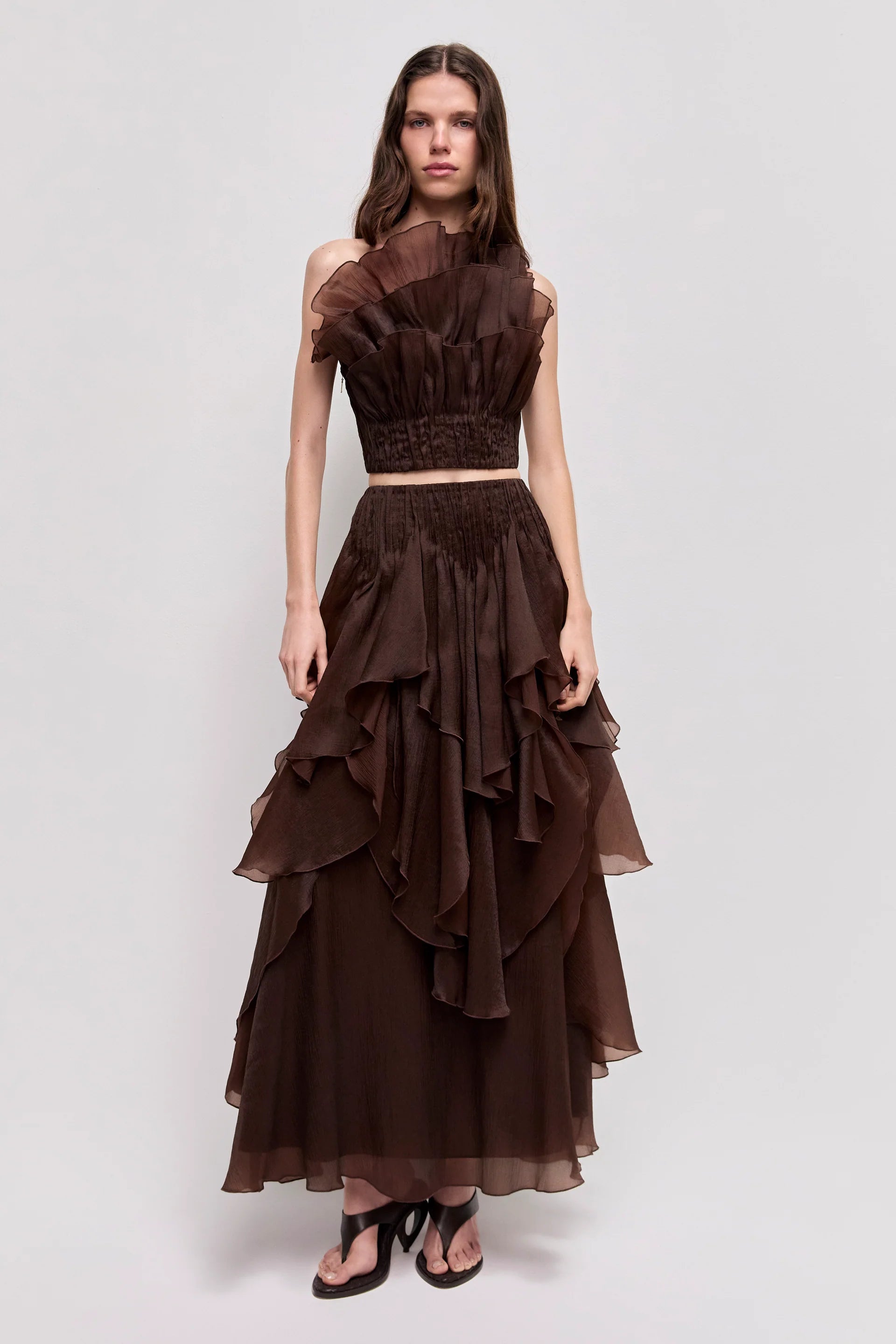 Leigh Sleeveless Top in Brown