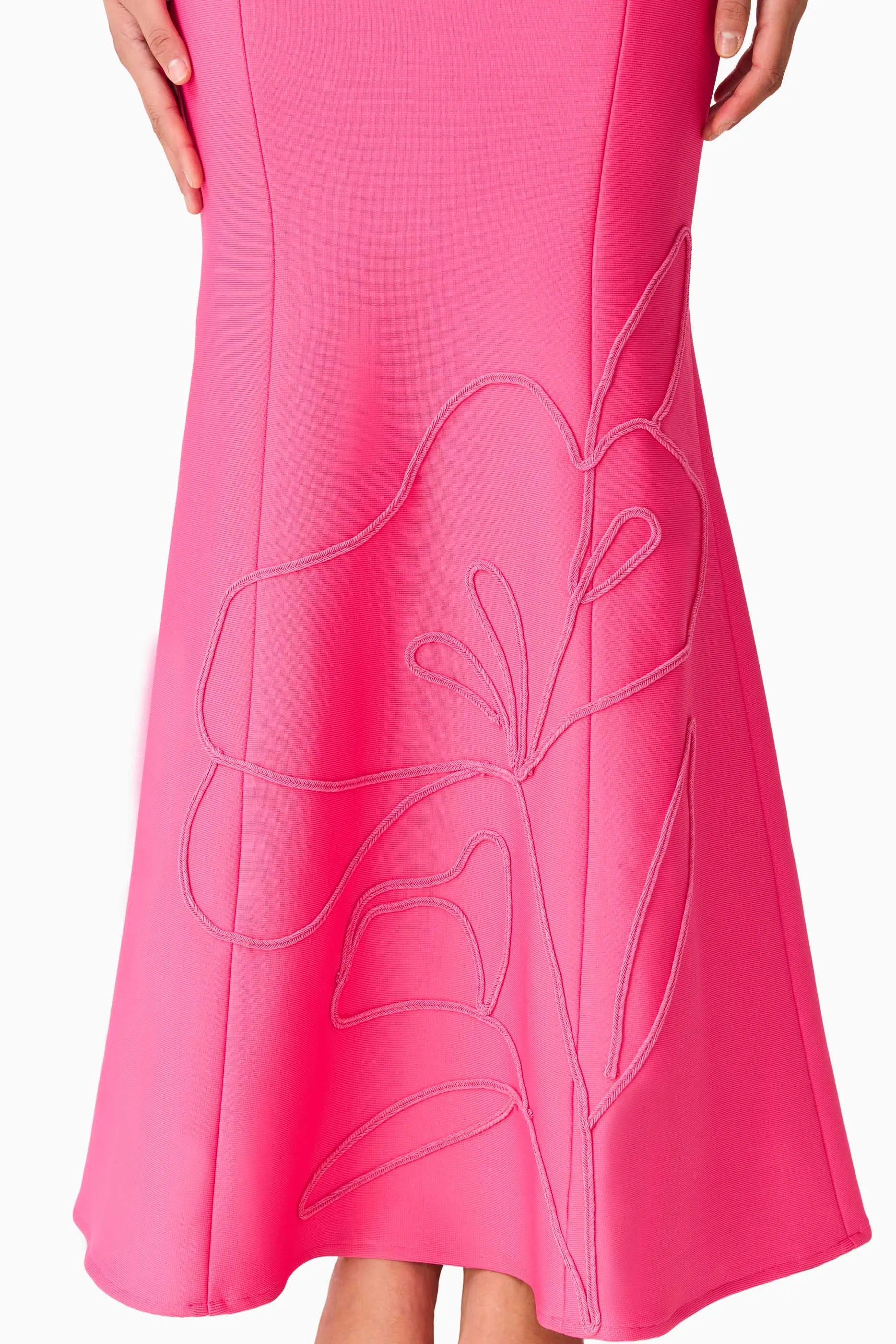 Opline One Shoulder Floral Maxi Dress in Pink