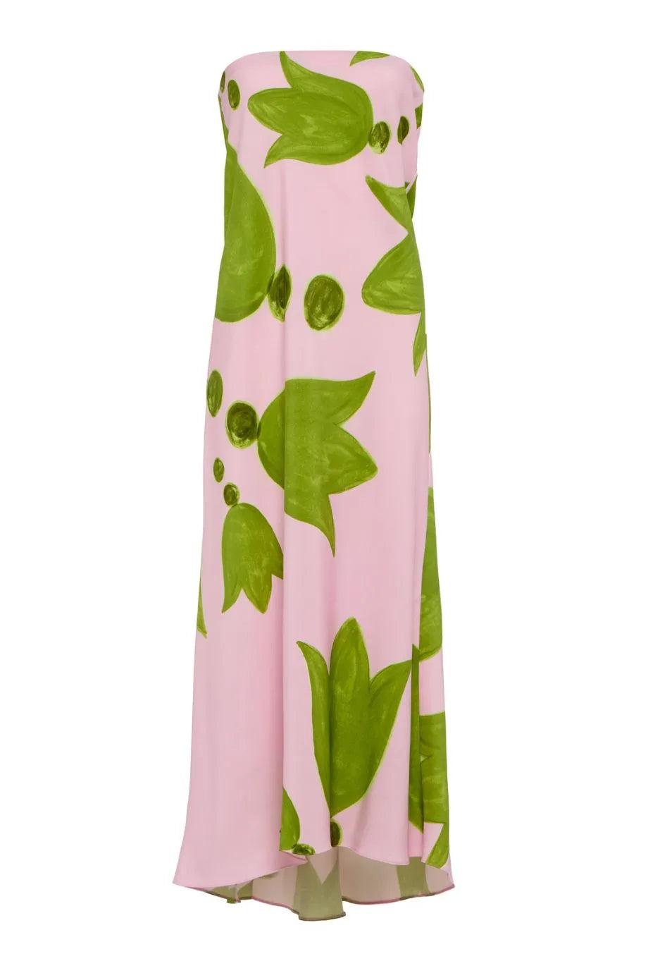 Eudora Baias Cut Maxi Skirt in Green and Pink